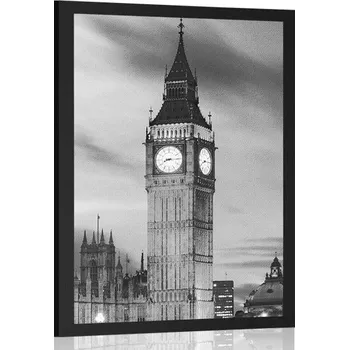 Plakát Dovido Plakát Big Ben v Londýně v černobílém provedení