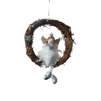 Vánoční dekorace IDARY Anděl ve věnci