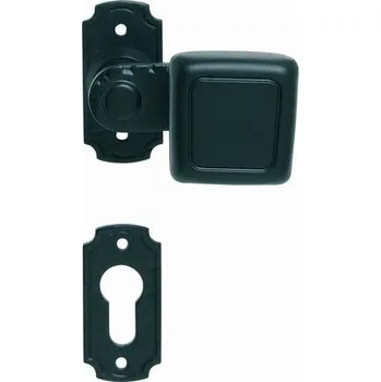 Dveřní kování klika MADLO KNUT - R OVÁL Provedení: madlo / madlo + PZ rozety (otvor pro vložku), Povrch: Kovaná černá 8584138056471