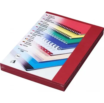 Vazač Strana zadní A4, imitace kůže, červená tm., 100 ks