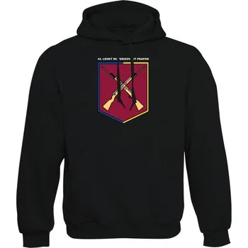 Pánská mikina Mikina s kapucí 44. lehký motorizovaný prapor - černá