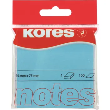 Samolepící bloček Samolepící bločky Kores 75x75mm neonově modré 100 listů