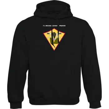 Pánská mikina Mikina s kapucí 71. mechanizovaný prapor - černá