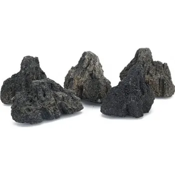Dekorace do akvária Černé lávové kameny M 20-35 cm karton 20 kg
