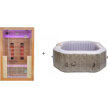 Infrasauna Braga 2 + Vířivka Luxury 155 Rattan