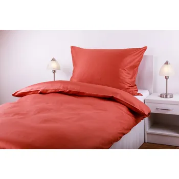 Povlečení JAN peří Povlečení bavlněný satén - rezavá - Povlečení bavlněný satén - rezavá - souprava povlečení 70x90 + 140x200