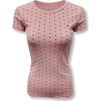 Dámské tričko Tommy Hilfiger dámské tričko s Puntíky Dots pink růžové