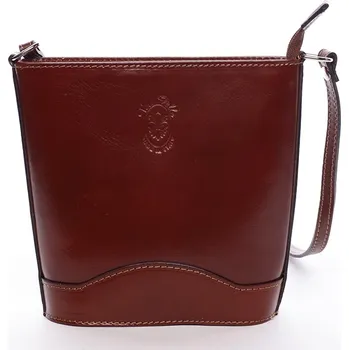 Kabelka Dámská kožená crossbody kabelka hnědá - ItalY Bryana hnědá