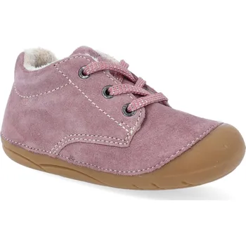 Dívčí zimní obuv Barefoot dětské zimní boty Lurchi - Flori suede wildberry růžové Velikost: 22