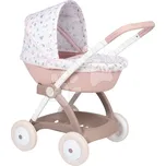 Hluboký kočárek s textilním potahem Pram Natur D'Amour Baby Nurse Smoby pro 42 cm panenku výška rukojeti 58 cm od 18 měsíců