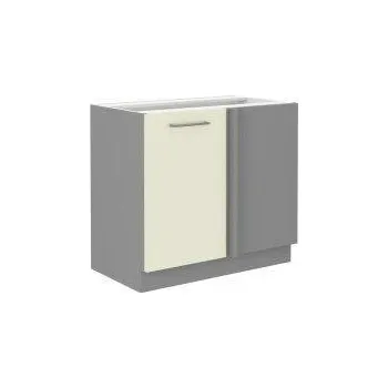 Kuchyňská skříňka Spodní rohová skříňka KARMEN krémový lesk / šedá 105 ND 1F BB