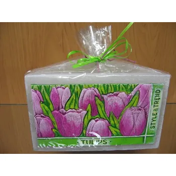 Svícen Svíčka - Lampion s tulipány (Parafínový lampion)
