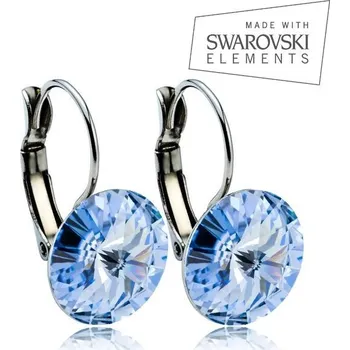 Náušnice Ocelové náušnice s krystaly Swarovski 12 mm, LIGHT SAPPHIRE