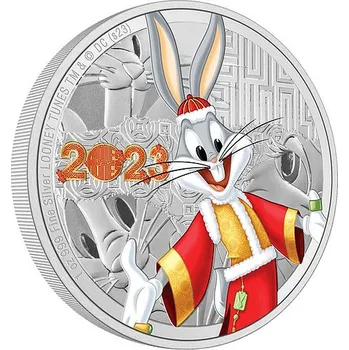 ROK KRÁLÍKA 2023 BUGS BUNNY coin Looney Tunes Year of the Rabbit Bugs Bunny - 1 oz stříbrná mince