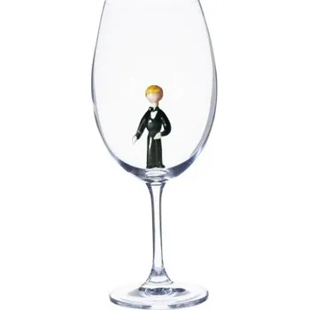 Svatební dekorace Sklenice na víno - Ženich, blondýn