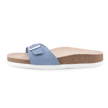 Dámské pantofle Vasky Line Blue - Dámské kožené pantofle modré | česká výroba ze Zlína 35 EU