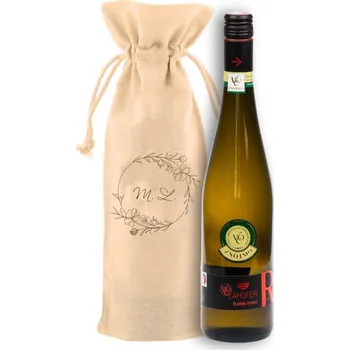 Víno Plátěný pytlík s iniciálami a vínem Víno: Ryzlink rýnský 2023 - Lahofer