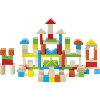 Dřevěná hračka VIGA Dřevěná stavebnice 80 kostek