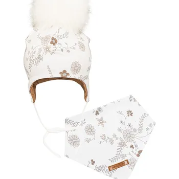 Kojenecká čepice Podzimní holčičí kojenecká čepička s šátkem na krk New Baby Special One, vel. 86 (12-18m)