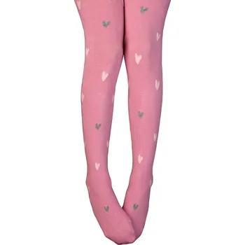 Dívčí punčocháče WOLA SRDÍČKA růžové Velikost: 80-86