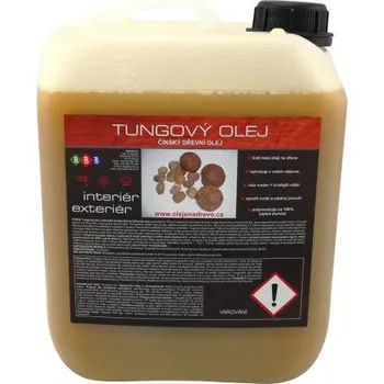 Olej na dřevo Tungový olej 5lt - čínský, dřevní, přírodní, rostlinný olej na dřevo OLE TUO 002
