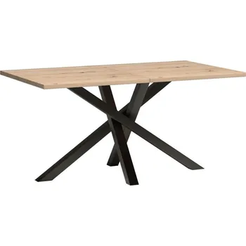 Jídelní stůl Stůl rozkládací velký CALI dub artisan, černý matný 160