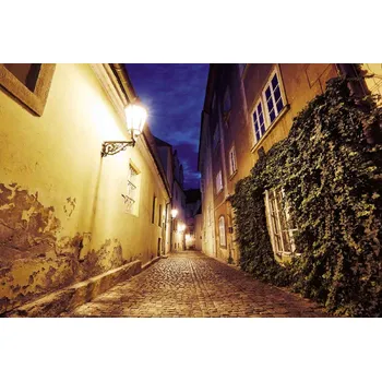 Fototapeta DIMEX | Vliesová fototapeta Prázdná stará ulice MS-5-0740 | 375 x 250 cm| zelená, žlutá, šedá + Vliesová fototapeta na stěnu DIMEX Prázdná stará ulice MS50740 v rozměru 375 x 250 cm + lepidlo zdarma