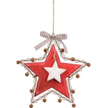Vánoční dekorace Hvězda na zavěšení L (107649 *036 708718 L hvězda červená)