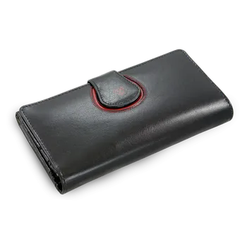 Peněženka Arwel Dámská kožená rámová peněženka s ozdobnou klopnou - česká výroba; černá