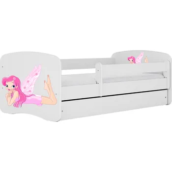 Dětsný nábytek Dětská postel Babydreams víla s křídly bílá, varianta 70x140, se šuplíky, bez matrace