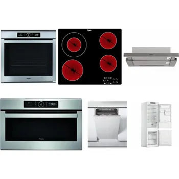 Set domácích spotřebičů WHIRLPOOL ABSOLUTE AKZM 8480 IX + WHIRLPOOL AKT 8130/NE + WHIRLPOOL AKR 5390/1 IX + WHIRLPOOL ABSOLUTE AMW 730 IX + WHIRLPOOL WSIC 3M27 C + WHIRLPOOL WHC18 T311