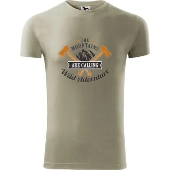 The mountains are calling wild adventure - Viper FIT - Pánské zůžené tričko - 3XL ( Light khaki )