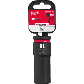 Gola hlavice MILWAUKEE 1/2" prodloužená průmyslová hlavice STD, 18mm