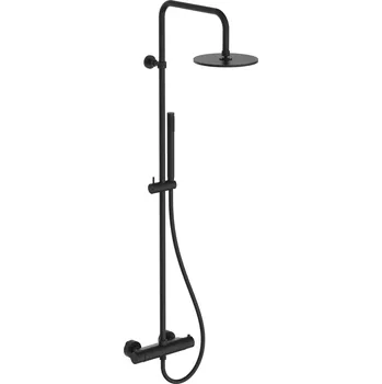 Sprchový set Kombinovaný sprchový komplet s termostatickou baterií, kulatá sprcha, černá SP558BK