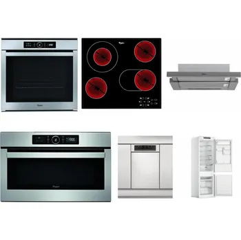 Set domácích spotřebičů WHIRLPOOL ABSOLUTE AKZM 8480 IX + WHIRLPOOL AKT 8190/BA + WHIRLPOOL AKR 749/1 IX + WHIRLPOOL ABSOLUTE AMW 730 IX + WHIRLPOOL WSBO 3O34 PF X + WHIRLPOOL WHC18 T311