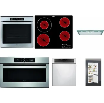 Set domácích spotřebičů WHIRLPOOL ABSOLUTE AKZM 8480 IX + WHIRLPOOL AKT 8130/NE + WHIRLPOOL AKR 650/1 IX + WHIRLPOOL ABSOLUTE AMW 730 IX + WHIRLPOOL WBC 3C34 PF X + WHIRLPOOL ART 66112