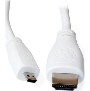 Video kabel MicroHDMI - kabel HDMI 2.0 - originální pro Raspberry Pi 4 - 2m - bílý