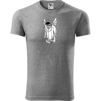 Pánské oblečení DJ bůh - Viper FIT - Pánské zůžené tričko - 3XL ( Tmavě šedý melír )