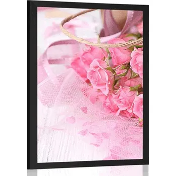 umělá květina Dovido Plakát romantická růžová kytice růží