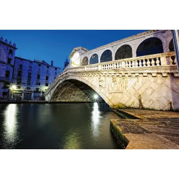 Fototapeta DIMEX | Vliesová fototapeta Ponte di Rialto MS-5-0656 | 375 x 250 cm| modrá, černá, šedá + Vliesová fototapeta na stěnu DIMEX Ponte di Rialto MS50656 v rozměru 375 x 250 cm + lepidlo zdarma