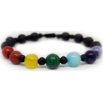 Náramek Čakrový náramek lávový