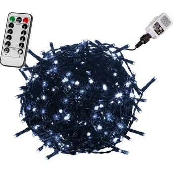 Vánoční světelný řetěz Vánoční osvětlení 20 m, 200 LED, studeně bílé, zelený kabel