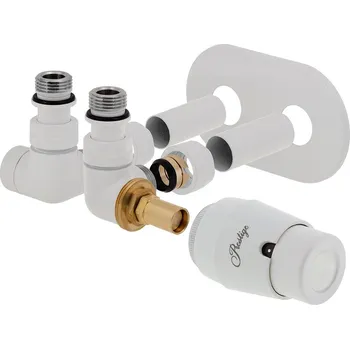 rozdělovač topení Vario Term Kompletní sada ventil Vision RTL, středové připojení Barva: Bílá (RAL 9003), Provedení: Pravé, Svěrné spojky: 2x CU 15x1 mm