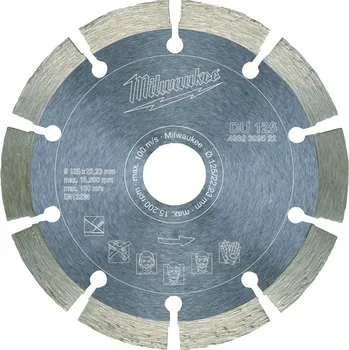 Řezný kotouč MILWAUKEE Diamantový řezací kotouč – profesionální DU ∅ 125 x 22,2 mm