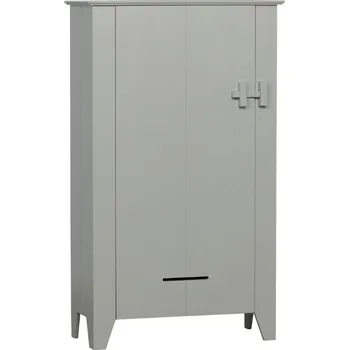 Šatní skříň WOOOD Světle šedá dřevěná šatní skříň Gojin 142 x 85 cm