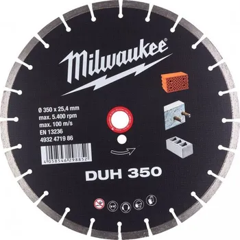 Příslušenství k brusce MILWAUKEE Diamantový kotouč DUH 350 ∅ 350 x 25,4 mm