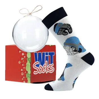 Pánské ponožky Termo Hokej ve vánoční kouli + krabička - velikost 39-42 (Velikost 39-42)