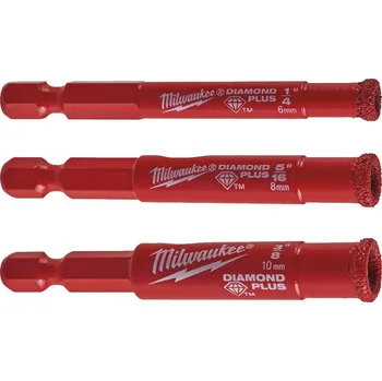 Příslušenství k nářadí MILWAUKEE Sada vrtáků Diamond, 3ks