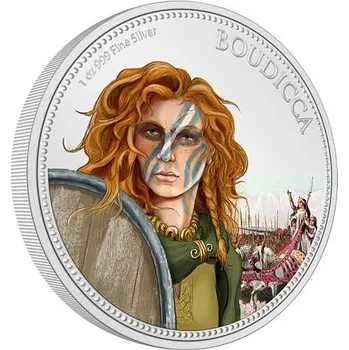Stříbrná mince 1 Oz Boudicca 2022 Women in History (2.) Color PROOF