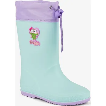 Dívčí holínky COQUI dětské holínky RAINY COLLAR FUR Lt. mint/Lt. lila hero 27